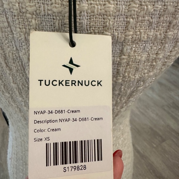 Sleeveless Cream Tweed Ingrid Dress, Tuckernuck, XS - Picture 3 of 3